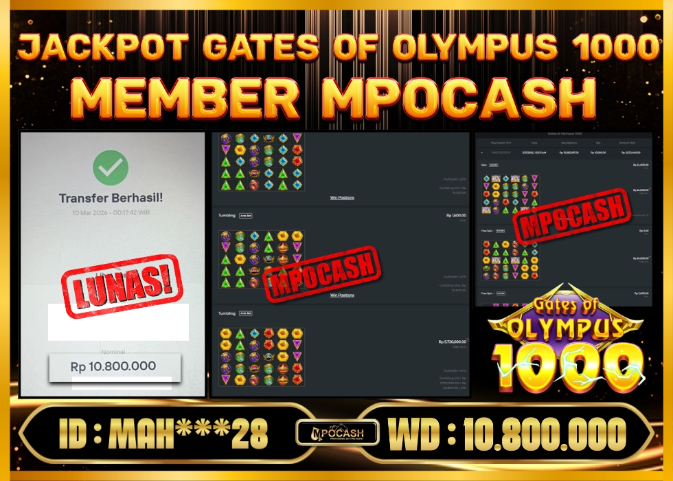 MPOCASH JACKPOT GATES OF OLYMPUS 1000